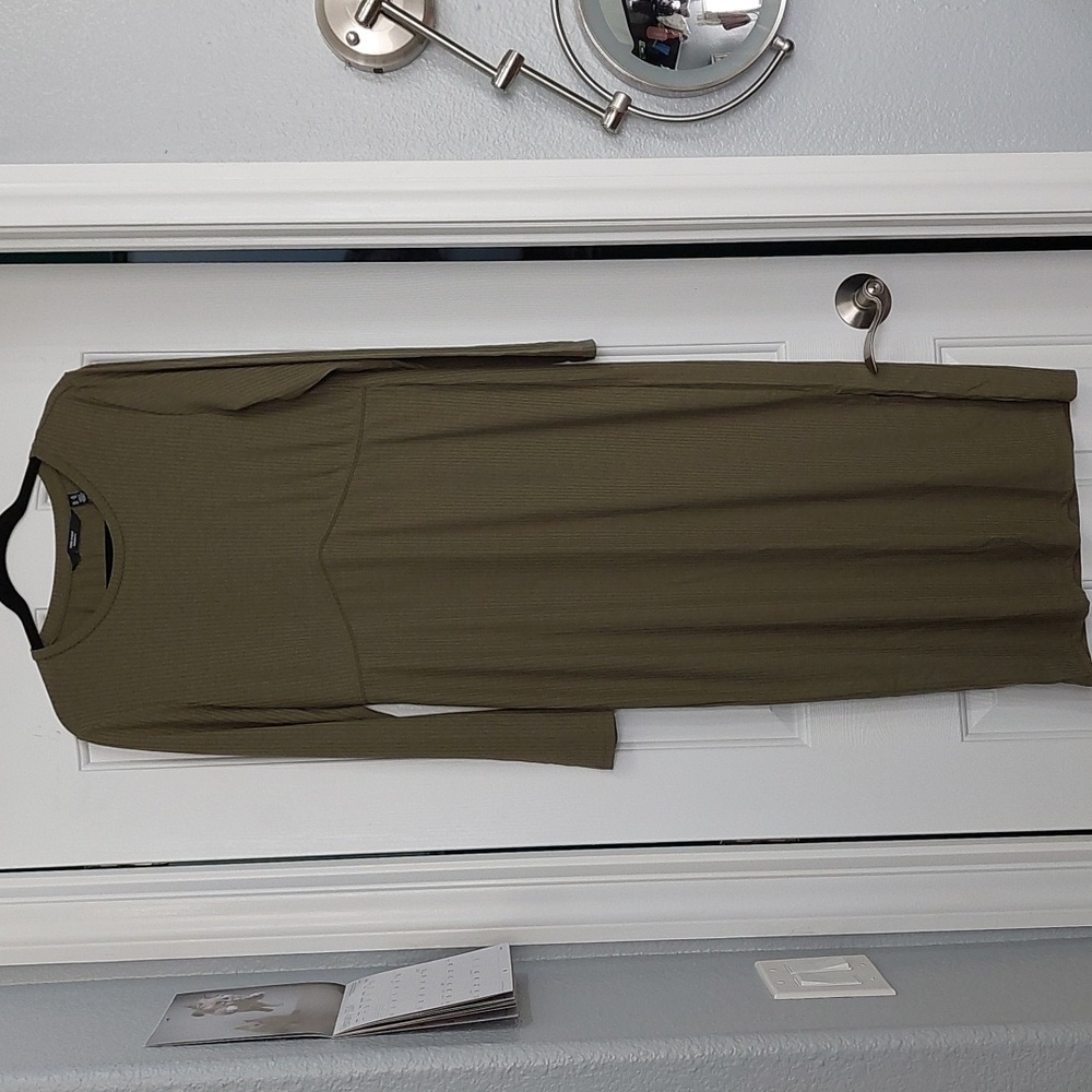 NWT Vero Moda Olive Green Long Sleeve Midi Dress Size XL Maternity